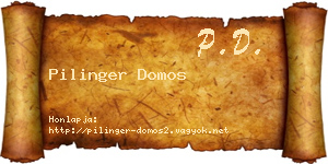 Pilinger Domos névjegykártya